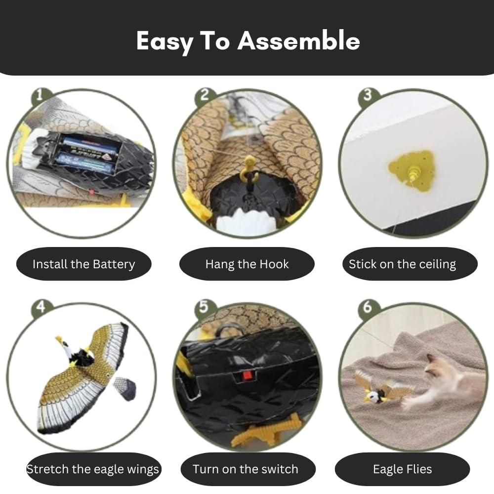 Realistic Flying Eagle Bird Toy with Spread Wings